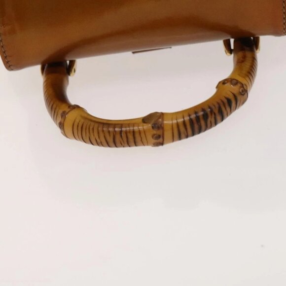 GUCCI Bamboo Backpack Enamel Outlet Brown Gold 003 8030 Auth bs28446 - Picture 9 of 16